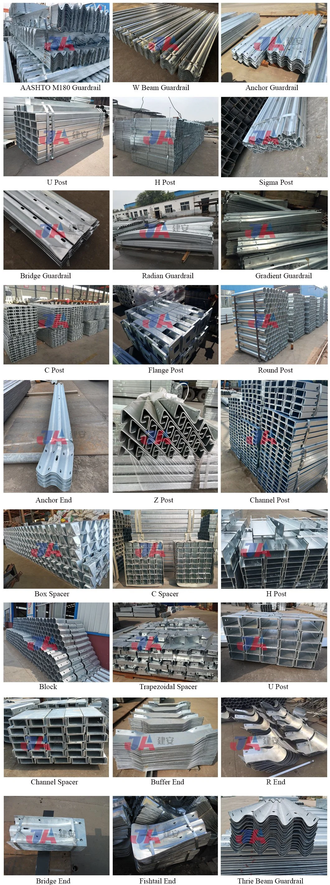 Zinc Coating Aashto M180 W Beam Highway Guardrail Steel Traffic Barrier for Sale