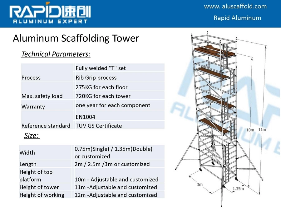 Aluminum Scaffolding Working Communication Power Scaffold Transmission Mobile Tower