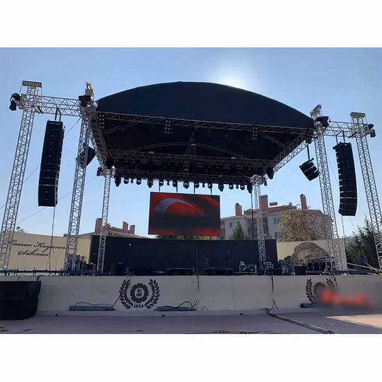 Portable Stage Outdoor Portable Exhibition Concert Events Wedding Stage Lighting Show Speaker Aluminum Truss with Curved Roof LED Display Truss TUV SGS CE